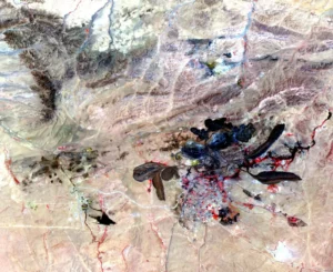 La mine de terres rares de Baiyun Ebo, en Mongolie-Interieure, vue par satellite