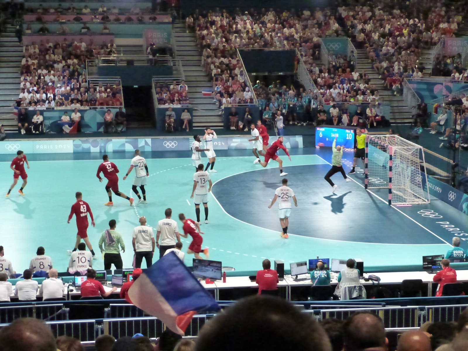 Match de l'équipe de France de handball masculin aux Jeux olympiques, photo d'illustration